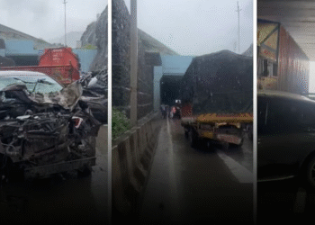 मुंबई-पुणे महामार्गावर अपघात: ताबा सुटलेल्या कंटेनरने वाहनांना दिली धडक