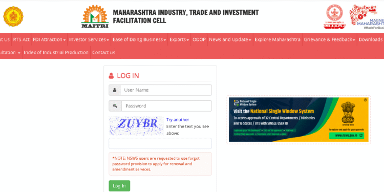 industrial permission on MAITRI Portal