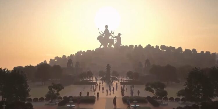 shri tuljabhavani & shivaji maharaj108 ft sculpture