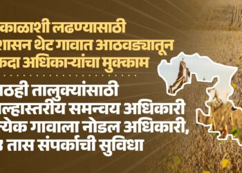 दुष्काळाशी लढण्यासाठी प्रशासन थेट गावात आठवड्यातून एकदा अधिकाऱ्यांचा मुक्काम