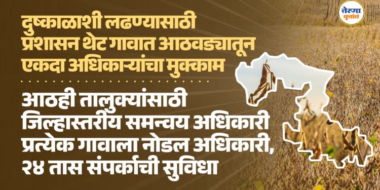 दुष्काळाशी लढण्यासाठी प्रशासन थेट गावात आठवड्यातून एकदा अधिकाऱ्यांचा मुक्काम
